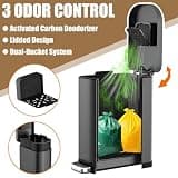 Organizelink 3.2-Gallon Stainless Steel Outdoor Trash Can with Bag Dispenser