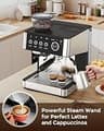 Electactic Espresso Machine with Grinder and 2.3-Liter Large Water Tank