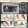 Keonjinn 48" x 36" Smart Dual-Zone LED Lighted Mirror with Built-In Bluetooth Speaker