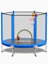 Bluerise 55-Inch Toddler Indoor Trampoline with Enclosure and Basketball Hoop