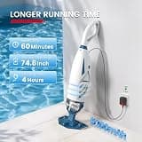 Enhulk PC68 Heavy-Duty Cordless Pool Vacuum with 26.5 GPM Suction and 5200mAh Battery
