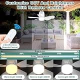 Gliztech 20-Inch Solar Ceiling Fan Light with 30W Solar Panel and 20000mAh Battery
