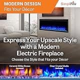 SimpliFire Allusion Platinum 60-Inch Linear Electric Fireplace Wall Mount
