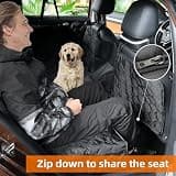 PETICON Premium Waterproof Back Seat Dog Hammock with Breathable Mesh Window