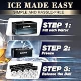 CUBARO Premium Hard Shell 8-Cavity Clear Ice Ball Maker Mold with Storage Bag