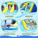 ELEMARA Big Kids Inflatable Triple Water Slide with 15-Inch Deep Dual Pool