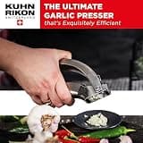 Kuhn Rikon Epicurean Stainless Steel Garlic Press with Ergonomic Lever Design