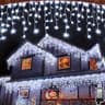 QUHUATU 82-Foot Cool White LED Icicle Lights 810-Bulb Dimmable Display Kit