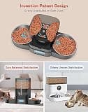 HoneyGuaridan 3.5L Dual-Bowl Automatic Cat Feeder with Stainless Bowls