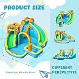 FINCOME Dual-Height Inflatable Water Slide and Sports Play Park for Kids