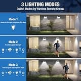Peasur 140 LED Waterproof Solar Powered Motion Sensor Fence Lights, 12-Pack