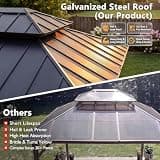 Devoko 10x12 ft. Aluminum Hardtop Gazebo with Weather-Resistant Double Roof