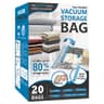 Cozy Essential 20-Pack Jumbo and Travel Vacuum Storage Bags with Manual Hand Pump