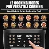 FineMade 12-in-1 Precision Glass Air Fryer with Programmable Temp Controls