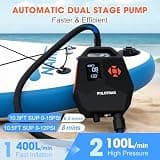Portable 12000mAh Rechargeable SUP Pump for Paddle Boards and Inflatables, 20 PSI