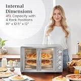 Elite Gourmet ETO4510B French Door 47.5-Quart Convection Roaster Oven
