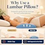 Vamorry Memory Foam Lumbar Support Bed Pillow with Washable Soft Cover