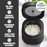 GreenLife Digital Rice Cooker with PFAS-Free Ceramic Pot, 2-Cup Uncooked