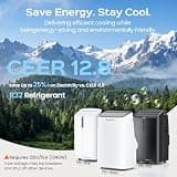 TECXERLLON 15,000 BTU Large Room Portable Air Conditioner with Auto-Swing Vents