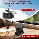 Venluna Dual Wireless Magnetic 4-Channel Backup Camera with 15000mAh Battery