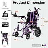 Ofcesw Foldable Motorized Wheelchair, 360W Dual-Motor, 286 lbs Weight Capacity