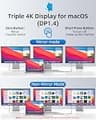 LIONWEI 13-in-1 Triple Display Hub with Dual 4K HDMI, DP, and 100W Power Delivery