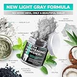 SUNATORIA Teeth Whitening Powder with Activated Coconut Charcoal and Bentonite Clay