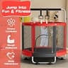 ZCMHAXJ 55-Inch Toddler Trampoline with Gymnastics Bar and Enclosure Net