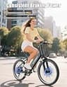 ASKGO 26-Inch Step-Thru Electric Cruiser Bike, 1500W Peak, 48V 12Ah Battery