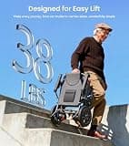 Traingiver 38lbs Foldable Motorized Wheelchair, 500W Dual Motor, 350 lbs Load