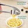 HiramWare Premium Zinc Alloy Garlic Press and Ginger Crusher with Ergonomic Grip