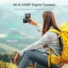 VJIANGER 4K Digital Camera with 64MP Sensor, 18X Zoom, Built-in Flash and Wi-Fi Transfer