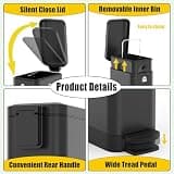 Airjam 3-Gallon Metal Outdoor Pet Trash Can with Claw-Grip Pooper Scooper