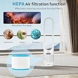 Hiluce 3-in-1 Bladeless Fan, Room Space Heater, and HEPA Air Purifier Combo