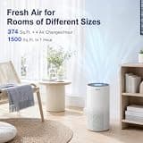 Afloia 3-Stage True HEPA Air Purifier and Odor Eliminator with Night Light