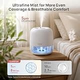 Clarston 2-Liter Cool Mist Ultrasonic Desk Humidifier with 360-Degree Adjustable Nozzle