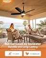 NWOP 36-Inch Plug-In Outdoor Ceiling Fan with Remote Control and 5 Blades