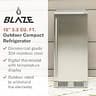 Blaze 15-Inch Outdoor Compact Refrigerator 304 Stainless Steel 3.2 Cu Ft