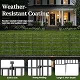 Jinligogo 32-Inch Wrought-Iron Style No-Dig Outdoor Boundary Fence for Semi-Permanent Use