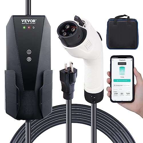 VEVOR Level 1 & 2 Portable EV Charger, 16A Dual Voltage, 28-Foot Cable