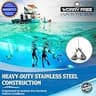 WavesRx 7-Pound TriAnchor Premium Stainless Steel Folding Anchor for Jet Skis