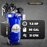 POLAR AIR Industrial Plus 7.5 HP 80-Gallon Vertical 2-Stage Air Compressor