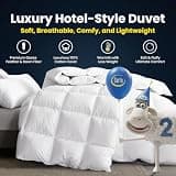 Serta Queen Size 58oz Goose Feathers & Down Fiber Hotel Luxury Comforter