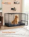 Feandrea 48-Inch Heavy Duty Escape-Proof Steel Dog Crate with Lockable Wheels
