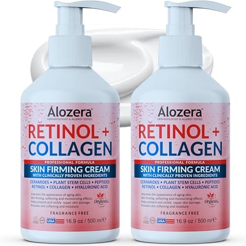 Alozera Retinol & Collagen Anti-Aging Body Lotion, Unscented, 16.9 oz, 2-Pack