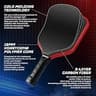 Dinkly Raw Carbon T700 Fiber Pickleball Paddle 4-Pack