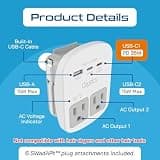 Ceptics 35W Universal Travel Adapter Kit with Dual USA Sockets & USB-C