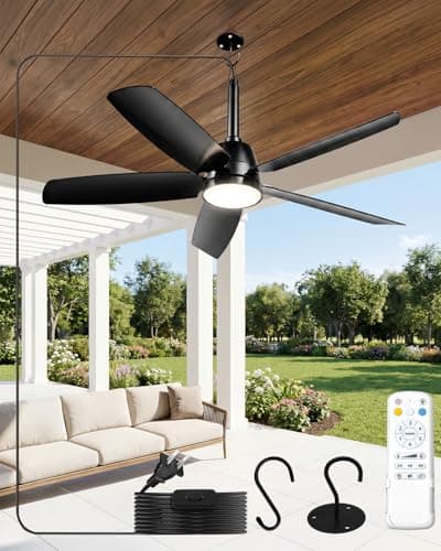 NWOP 36-Inch Plug-In Outdoor Ceiling Fan with Remote Control and 5 Blades
