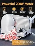 200W Electric Meat Slicer with Dual 7.5-inch Removable Stainless Blades