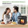Nutrichef 5.8-Quart Air Fryer with Transparent Glass Bowl and Easy Cleanup